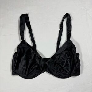 Vintage‎ Victorias Secret Gold Label Black Satin Underwire Bra 36C Made in USA